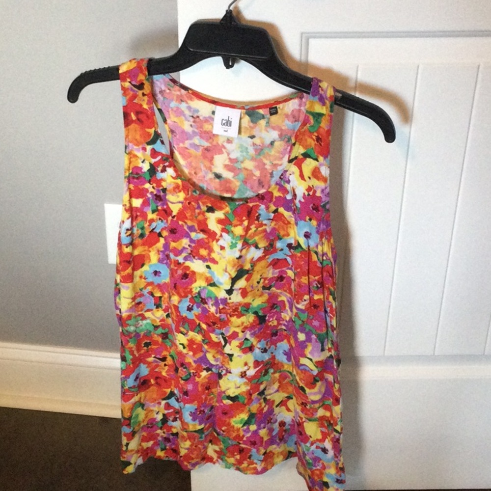 Red and Yellow Asymmetrical Sleeveless Tank Top
